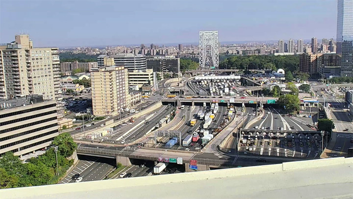 Онлайн веб-камера откуда открывается вид на Мост Джорджа Вашингтона, Форт Ли